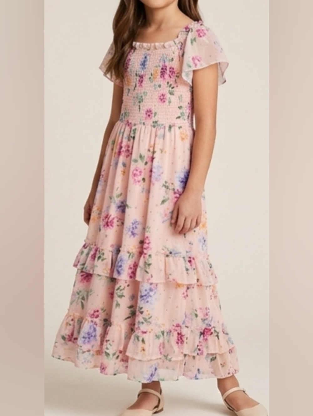 Rare Editions Pink Floral Kids Dress